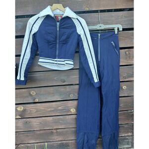 Vintage Innsbruck Snowsuit Ski Pants & Jacket Zipper 2 Piece Suit Size XXS